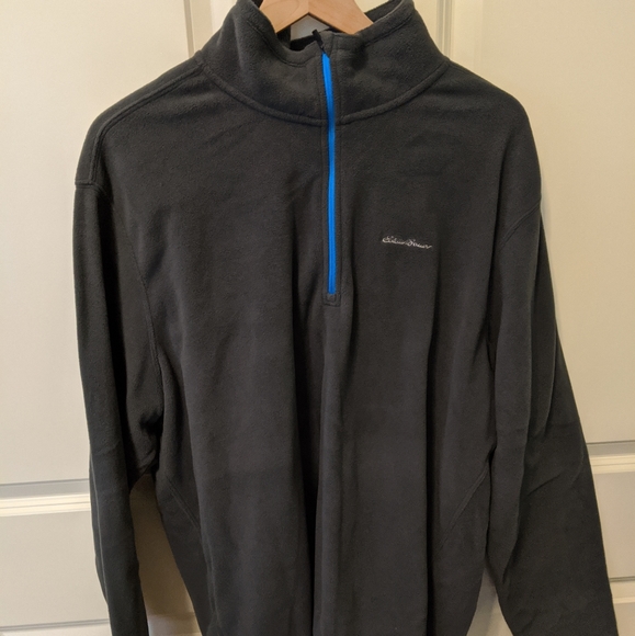 👣Eddie Bauer Grey 1/4 Zip Fleece Pullover - Picture 1 of 4
